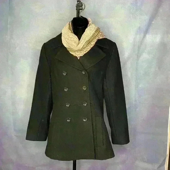 Jason Kole Black Wool Peacoat - Picture 2 of 9